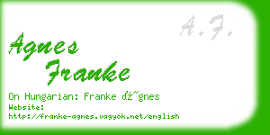 agnes franke business card